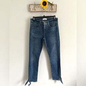 🌻LOFT Modern Skinny Crop Tie Hem Ankle Jeans Dark Wash-Size 27